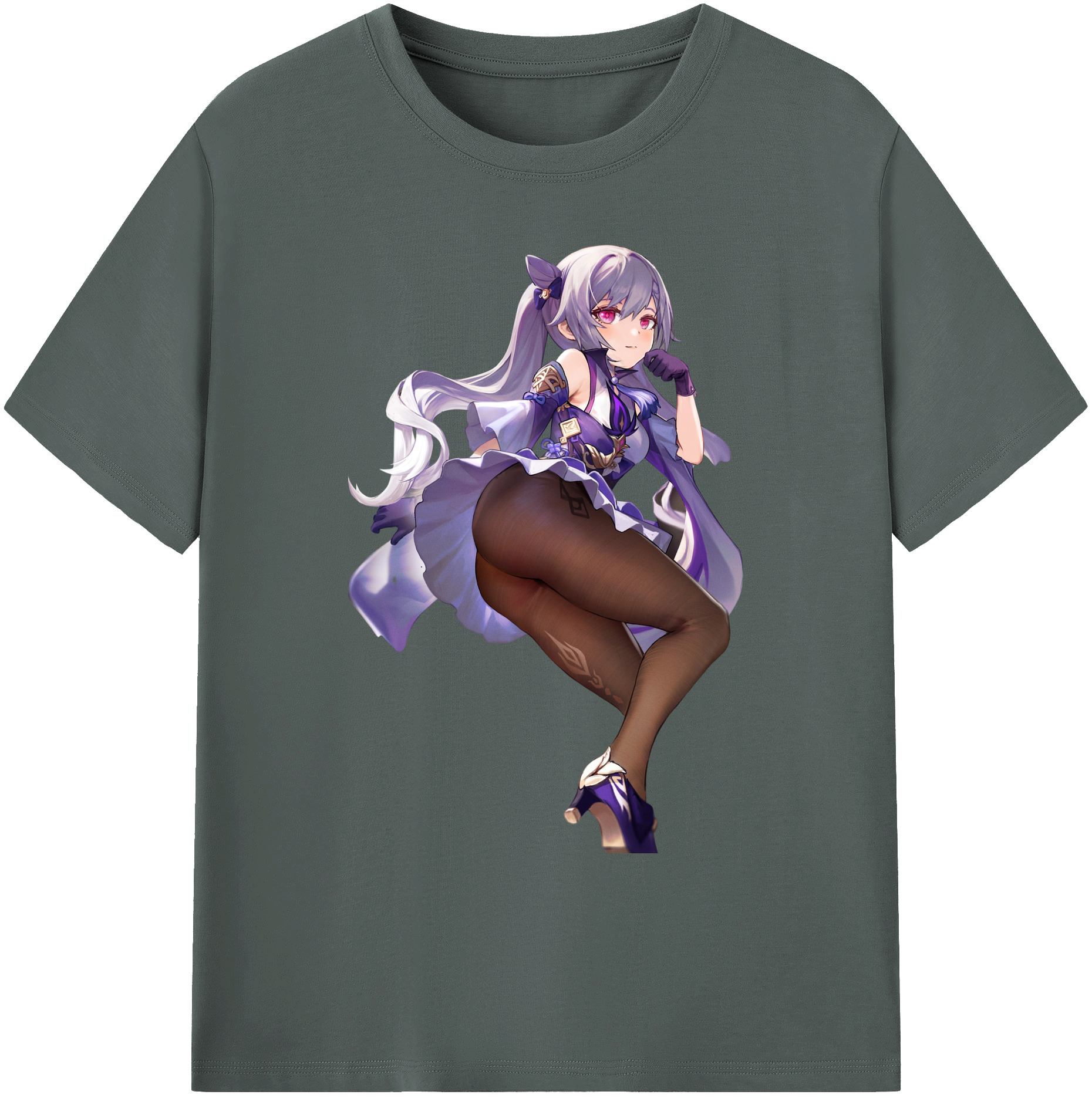 げんし神 刻晴 こくせい genshin Kokusei 綿100％ メンズ半袖Tシャツ｜肌触りやわらか＆通気性